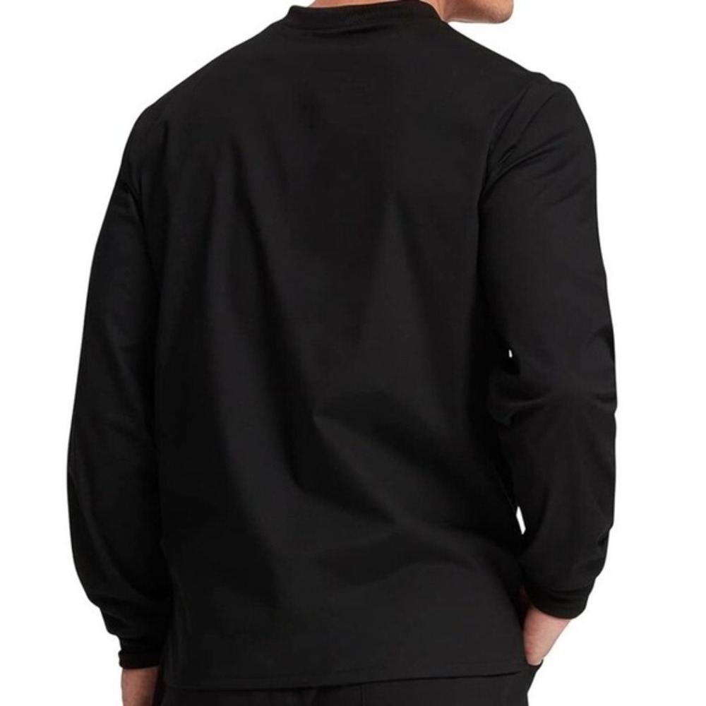 Cherokee Unisex‎ Scrub Top Modern Crew neck Black Size Large NEW Long Sleeve - Picture 3 of 9